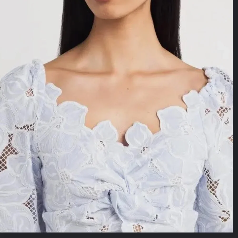 Sandro NWT White Lace Crop Top - Picture 4 of 6